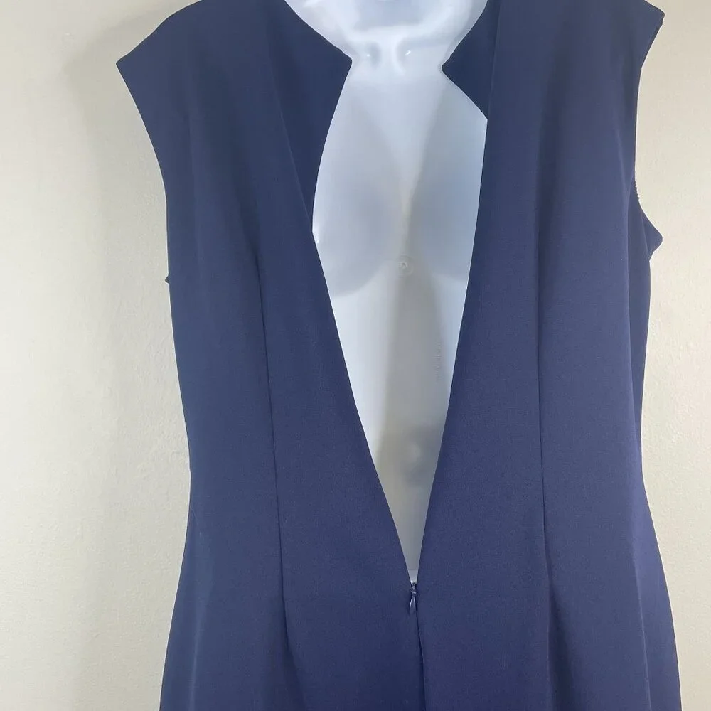 Womens Side Knot Sheath Dress XLarge Navy Blue Timeless Classic Career Night Out